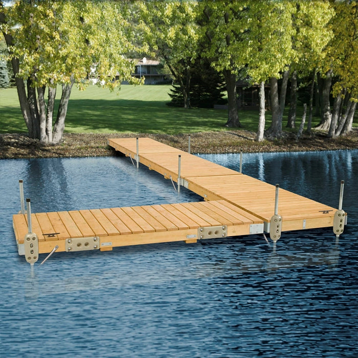 PlayStar Rolling Wood Dock Kit 4x10 Ft on Wheels for Ponds Lakes River - Pre-Built & Build it Yourself - KT 10055 & PS 20055 PlayStar