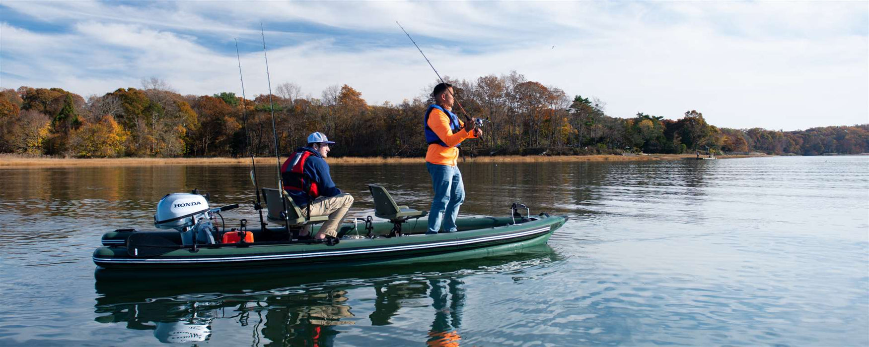 FishSkiff™ 16 Inflatable Fishing Boat 2 Person Swivel Seat Canopy Package by SeaEagle FSK16K_SWC SeaEagle