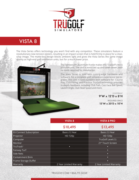 Vista 12 PRO Golf Simulator by TRUGolf TRU Golf