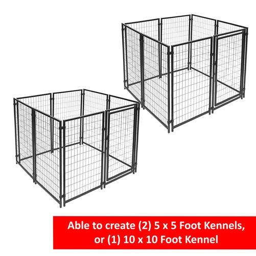 Aleko Extra-Large Heavy Duty Dog Kennel Playpen - 16 Panel - 10 x 10 x 4 Feet 2DK5X5X4SQ-AP Aleko