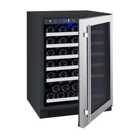 Allavino 24" Wide FlexCount II Tru-Vino 56 Bottle Single Zone Stainless Steel Right Hinge Wine Refrigerator Allavino