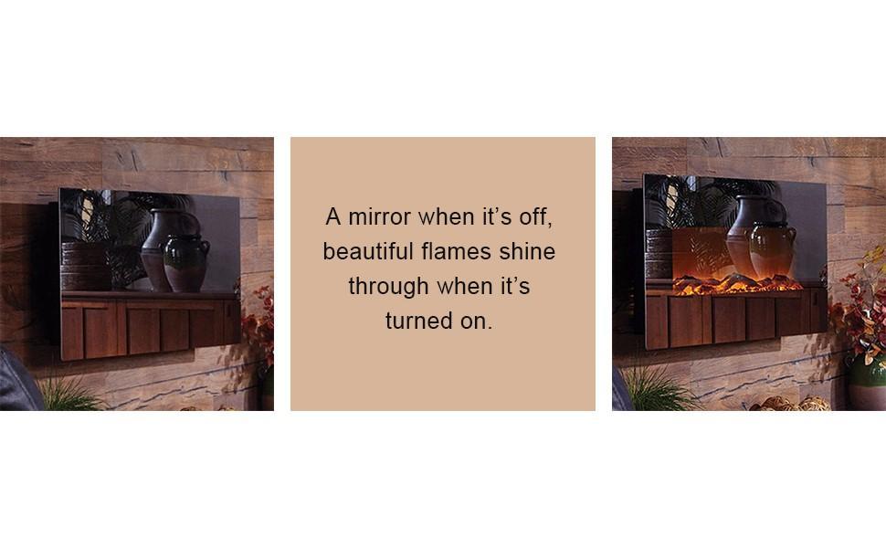 Mirror Onyx 50" Wall Mounted Electric Fireplace by TouchStone 80008 TouchStone