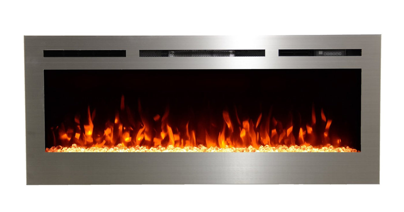 Sideline 50" Stainless Steel Recessed Electric Fireplace by TouchStone 86273 TouchStone