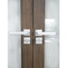 Aleko Aluminum Square Top Minimalist Glass-Panel Interior Double Door with Frame - 84 x 96 inches - Chestnut Aleko