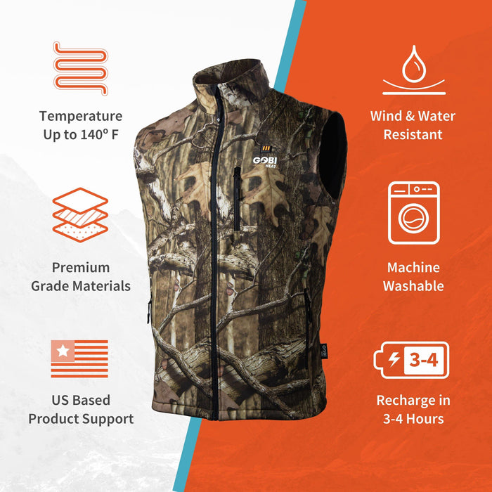 Gobi Heat Colorado Mens Heated Hunting Vest - Mossy Oak® Camo