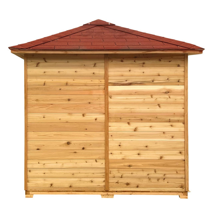 Aleko Inland Red Cedar Wet Dry Outdoor Sauna with Asphalt Roof - 8 kW ETL Certified SKD8RCED-AP Heater - 8 Person Aleko