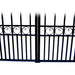 Aleko Steel Dual Swing Driveway Gate - LONDON Style - 12 ft with Pedestrian Gate - 5 ft - SET12X4LOND-AP at YBLGoods Aleko