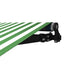 Aleko Motorized Retractable Black Frame Patio Awning 20 x 10 Feet - Green and White Stripes - ABM20X10GRWH00-AP at YBLGoods Aleko