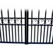 Aleko Steel Dual Swing Driveway Gate - LONDON Style - 14 ft with Pedestrian Gate - 5 ft - SET14X4LOND-AP at YBLGoods Aleko