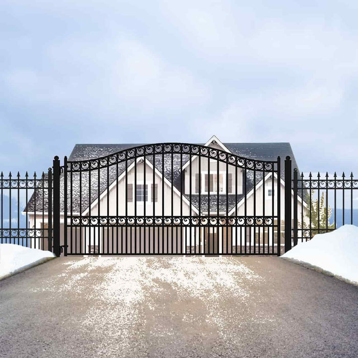 Aleko Steel Single Swing Driveway Gate - PARIS Style - 14 x 6 Feet - DG14PARSSW-AP at YBLGoods Aleko