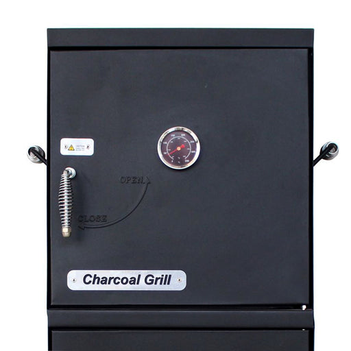 Aleko Vertical Offset BBQ Charcoal Smoker with Temperature Gauge - Black BBQS01C-AP Aleko