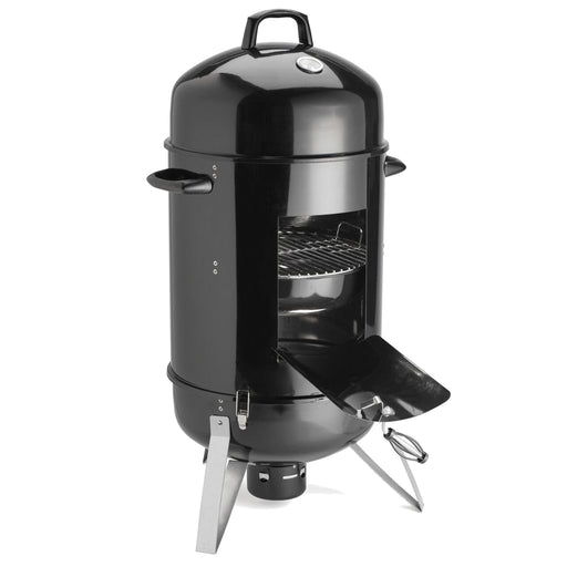 Aleko 2-in-1 Portable Vertical Charcoal BBQ Smoker Grill with Built-in Thermometer - 18 Inches BBQSG01-AP Aleko