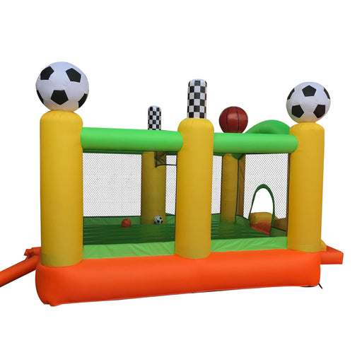 Aleko Inflatable Playtime 4-In-1 Bounce House with Basketball Rim, Soccer Arena, Volleyball Net, and Slide BHSPORTS-AP Aleko