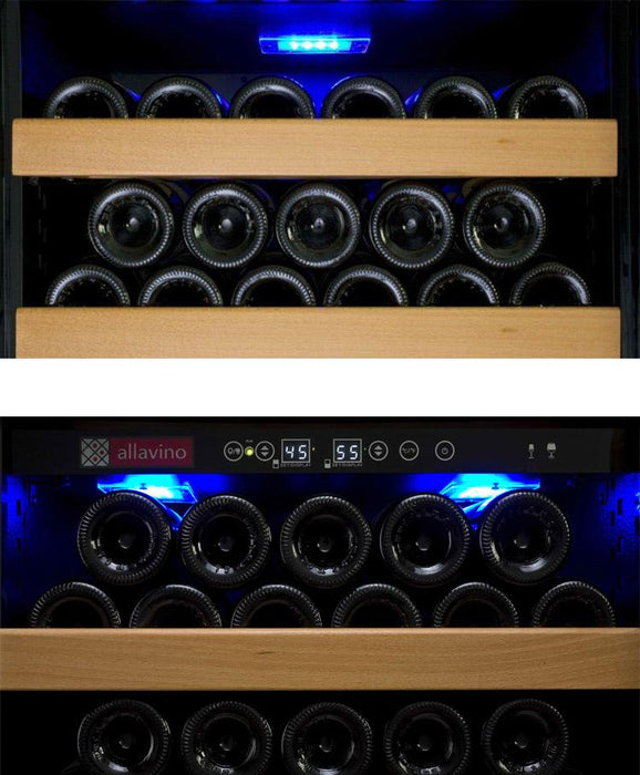 Allavino 32" Wide Vite II Tru-Vino 277 Bottle Single Zone Black Left Hinge Wine Refrigerator Allavino