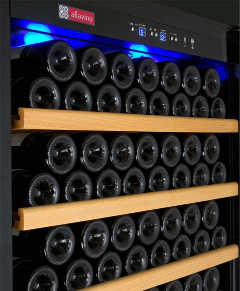 Allavino 32" Wide Vite II Tru-Vino 305 Bottle Single Zone Black Right Hinge Wine Refrigerator Allavino
