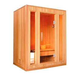 Aleko 3 Person Canadian Red Cedar Wood Indoor Wet Dry Sauna with 3 kW ETL Electrical Heater CED3KUPA-AP Aleko
