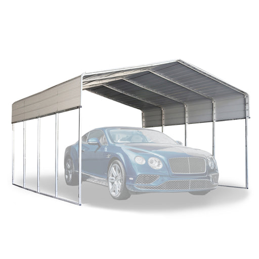 Aleko Galvanized Steel Carport and Canopy Shelter - 12 x 20 Feet - White Aleko