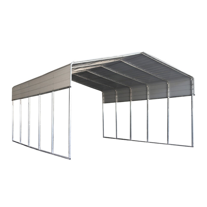 Aleko Galvanized Steel Carport and Canopy Shelter - 12 x 23 Feet - White Aleko