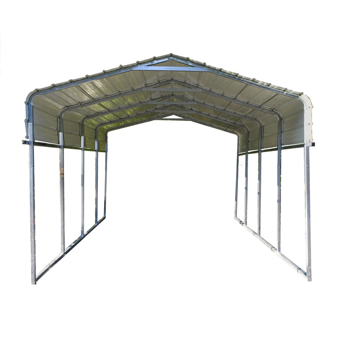 Aleko Galvanized Steel Carport and Canopy Shelter - 12 x 23 Feet - White Aleko
