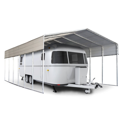 Aleko Galvanized Steel Carport and Canopy Shelter - 12 x 29 Feet - White CPM12X29WH-AP Aleko