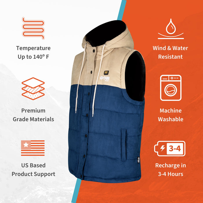 Gobi Heat Colt Mens Heated Vest with Hood