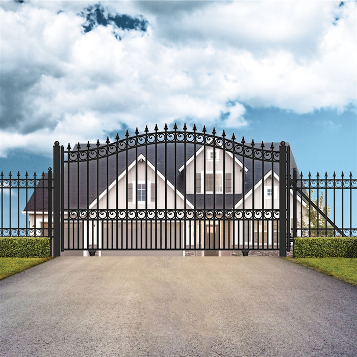 Aleko Steel Sliding Driveway Gate - LONDON Style - 14 x 6 Feet DG14LONSSL-AP Aleko