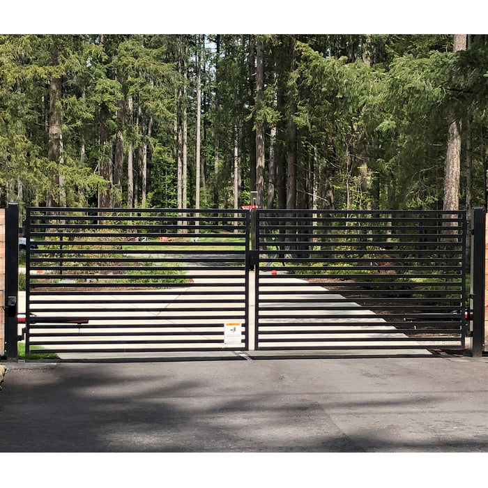 Aleko Steel Dual Swing Driveway Gate - MILAN Style - 18 x 6 Feet DG18MILD-AP Aleko