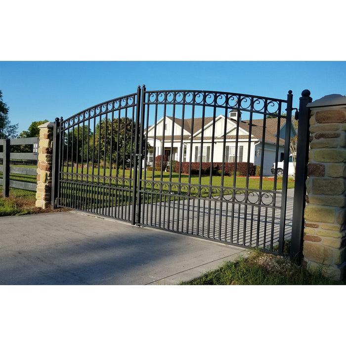 Aleko Steel Dual Swing Driveway Gate - PARIS Style - 14 x 6 Feet DG14PARD Aleko