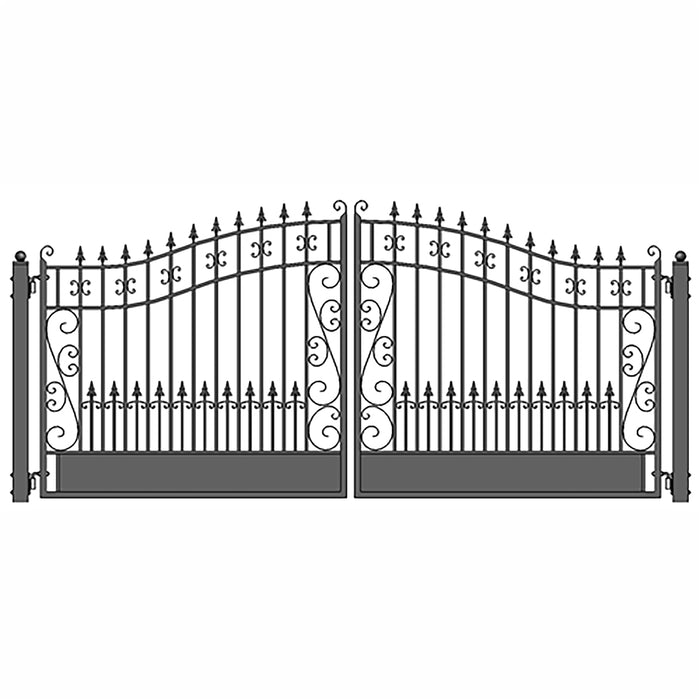 Aleko Steel Dual Swing Driveway Gate - VENICE Style - 12 x 6 Feet DG12VEND-AP Aleko