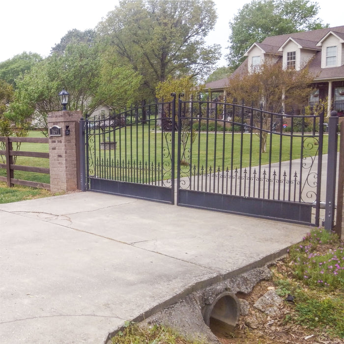 Aleko Steel Dual Swing Driveway Gate - VENICE Style - 12 x 6 Feet DG12VEND-AP Aleko