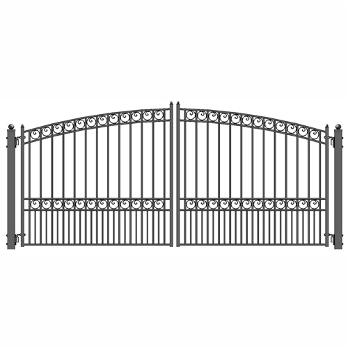 Aleko Steel Dual Swing Driveway Gate - PARIS Style - 14 x 6 Feet DG14PARD Aleko