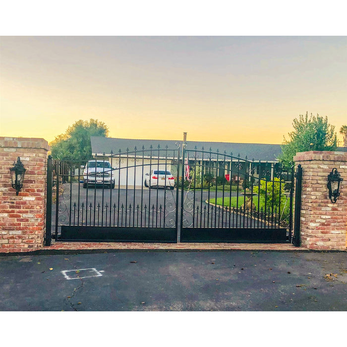 Aleko Steel Dual Swing Driveway Gate - VENICE Style - 14 x 6 Feet Aleko