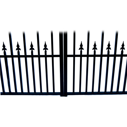 Aleko Steel Dual Swing Driveway Gate - PRAGUE Style - 18 x 6 Feet DG18PRAD-AP Aleko