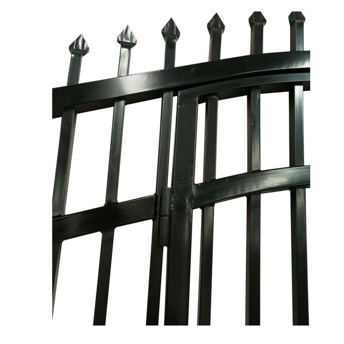 Aleko Steel Dual Swing Driveway Gate with Built-In Pedestrian Door - VIENNA Style - 16 x 7 Feet DGP16VIENNA-AP Aleko