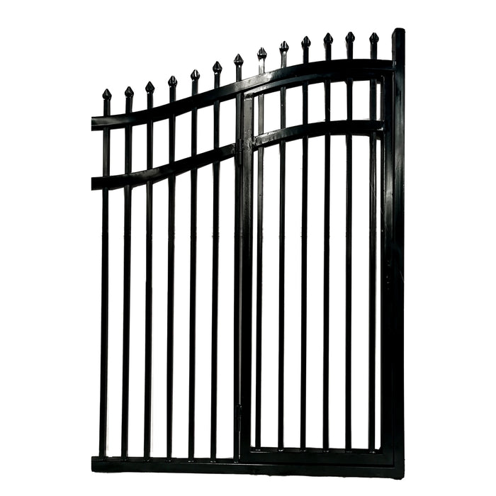 Aleko Steel Dual Swing Driveway Gate with Built-In Pedestrian Door - VIENNA Style - 16 x 7 Feet DGP16VIENNA-AP Aleko