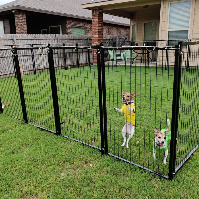 Aleko Expandable Heavy Duty Dog Kennel and Playpen Kit - 5 x 5 x 4 Feet - Black - DK5X5X4-AP Aleko