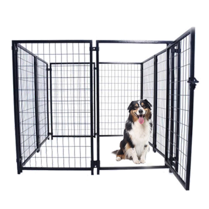 Aleko Expandable Heavy Duty Dog Kennel and Playpen Kit - 5 x 5 x 4 Feet - Black - DK5X5X4-AP Aleko