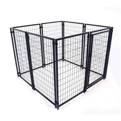 Aleko Expandable Heavy Duty Dog Kennel and Playpen Kit - 5 x 5 x 4 Feet - Black - DK5X5X4-AP Aleko