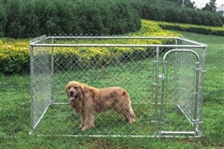 Aleko DIY Chain Link Dog Kennel - 7.5 x 7.5 x 6 Feet - DOGKENNEL7X7X6-AP Aleko