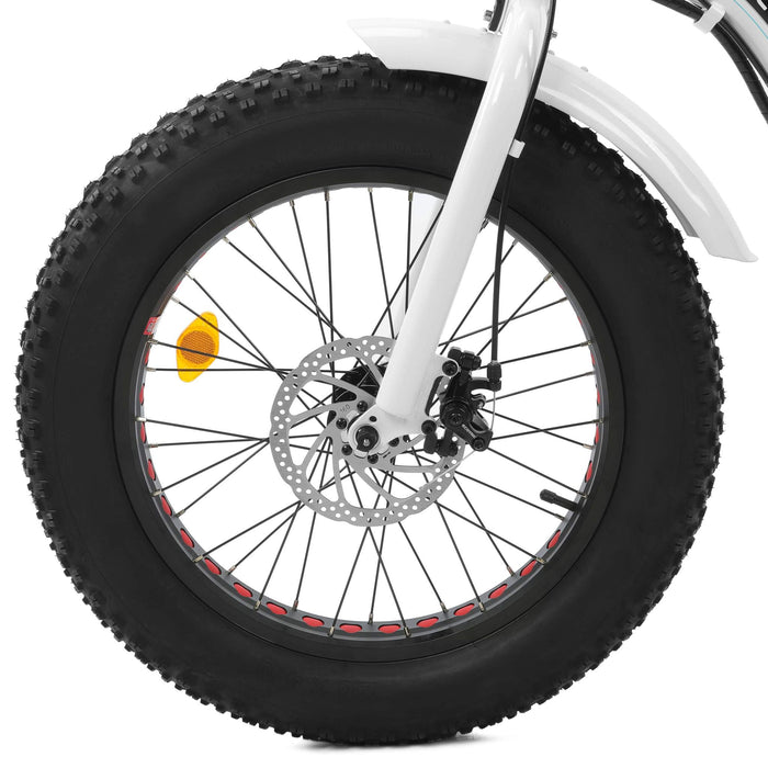 Ecotric white portable and folding fat bike model Dolphin DOLPHIN-WB Ecotric Electric Bikes