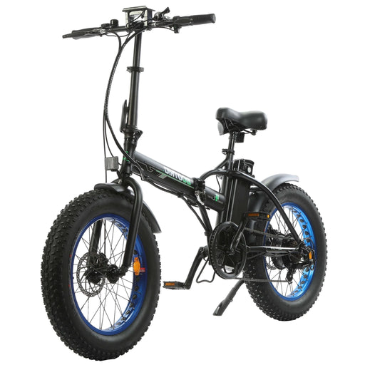Ecotric 48V Fat Tire Folding Electric Bike 500W w/LCD Display - Black and Blue - NS-FAT20S900-MBL Ecotric Electric Bikes
