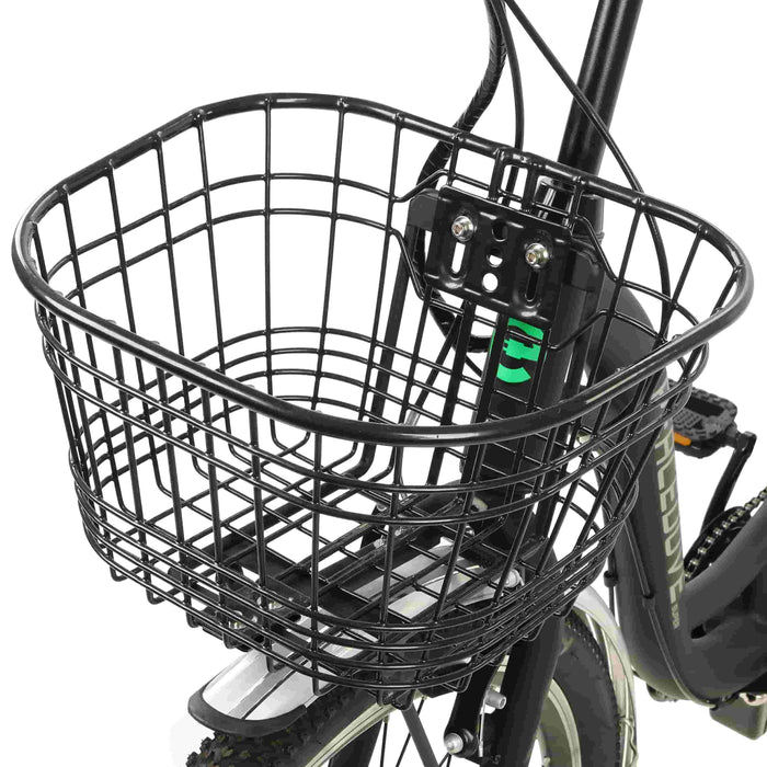 Ecotric 36V Electric Bike 26" Black Peacedove City Bike w/Basket & Rear Rack - NS-PEA26LED-MB Ecotric Electric Bikes