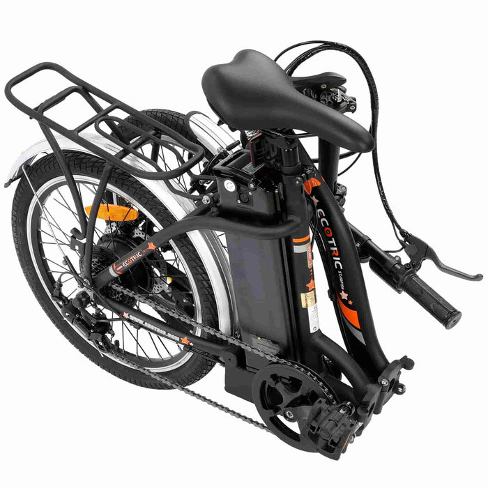 Ecotric 36V Folding Electric Bike Starfish 20"  - UL Certified - Matte Black - C-STA20LED-MB Ecotric Electric Bikes