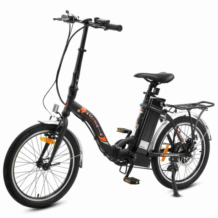 Ecotric 36V Folding Electric Bike Starfish 20"  - UL Certified - Matte Black - C-STA20LED-MB Ecotric Electric Bikes