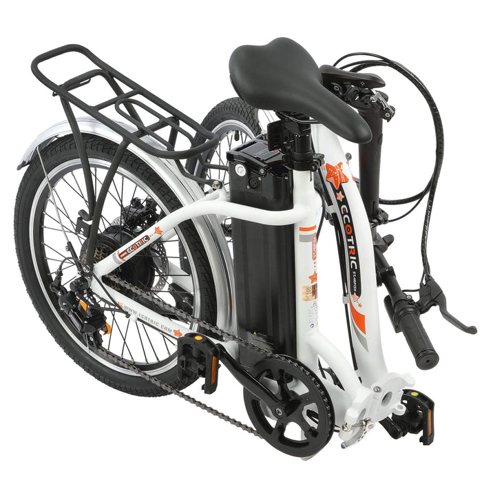 Ecotric 36V Folding Electric Bike Starfish 20" - UL Certified - White - C-STA20LED-W-Z Ecotric Electric Bikes