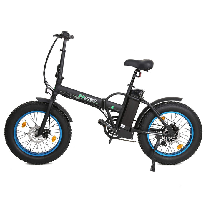 Ecotric 36V Fat Tire Folding Electric Bike - Matte Black & Blue - UL Certified - FAT20810-MBL Ecotric Electric Bikes