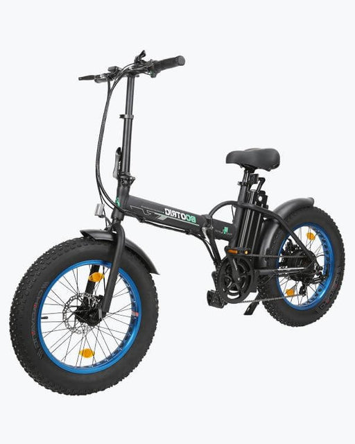 Ecotric 36V Fat Tire Folding Electric Bike - Matte Black & Blue - UL Certified - FAT20810-MBL Ecotric Electric Bikes