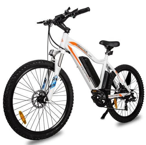 Ecotric 36V Leopard Electric Mountain Bike - White LEOPARD26-W Ecotric Electric Bikes