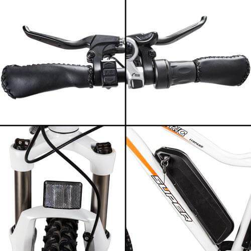 Ecotric 36V Leopard Electric Mountain Bike - White LEOPARD26-W Ecotric Electric Bikes