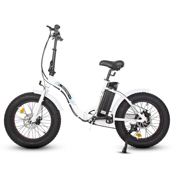 Ecotric white portable and folding fat bike model Dolphin DOLPHIN-WB Ecotric Electric Bikes